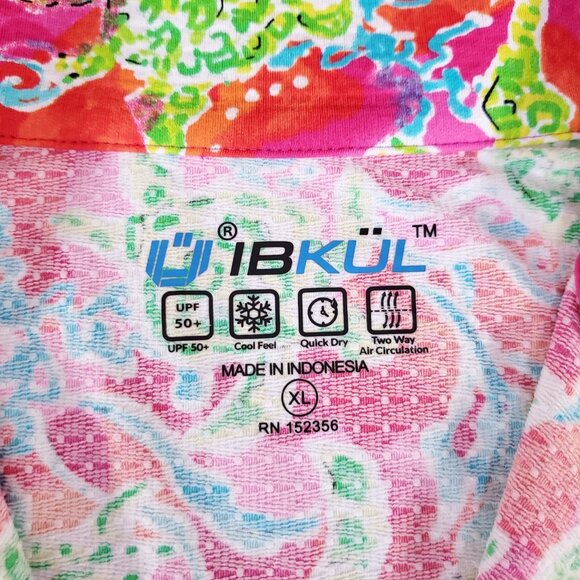 IBKUL Rolling Rock Club Womens XL Turtles at Sea Hot Pink 1/4 Zip Golf Pullover - Picture 12 of 15